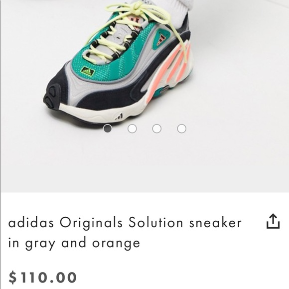 adidas originals solution sneaker in gray and orange